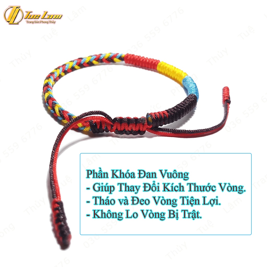[New Style] Vòng Tay Chỉ handmade Tibet 4 Màu Chỉ Phong Thủy May Mắn