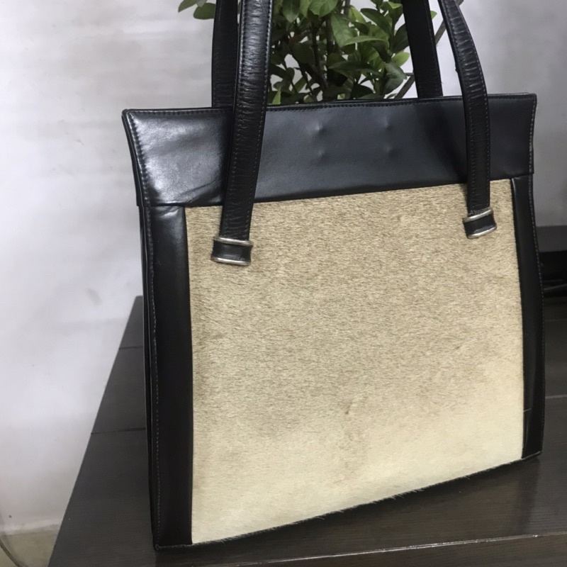 Túi da thật phối lông hải cẩu - used bags