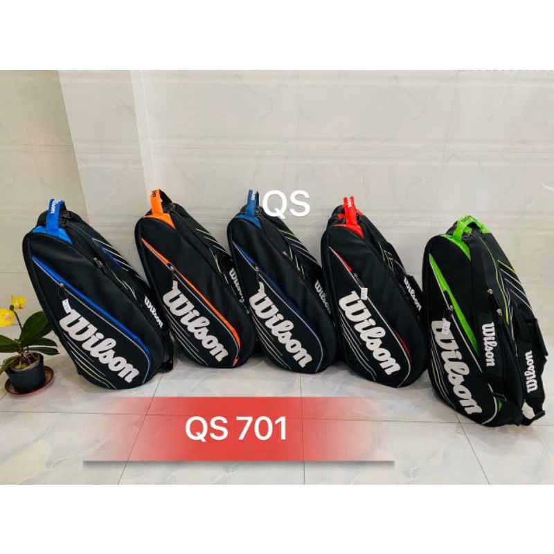 túi đựng vợt tennis 2 ngăn cao cấp có lót bạc
