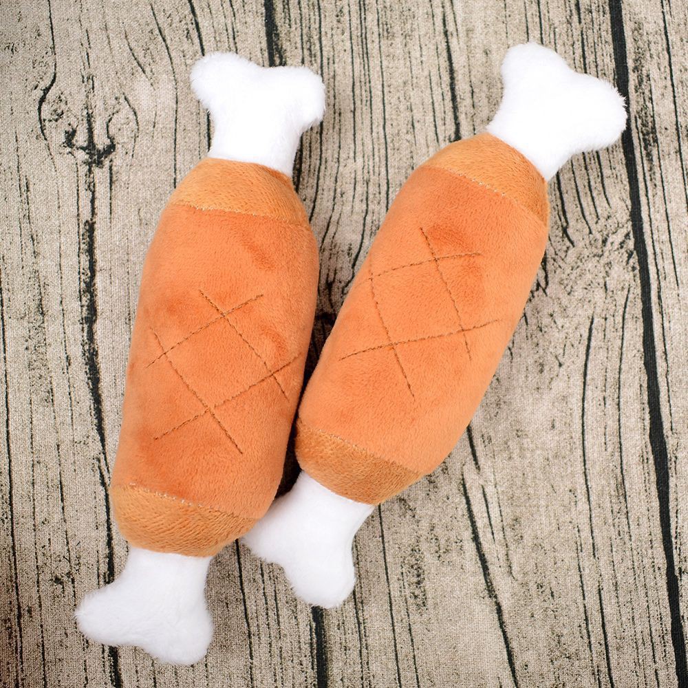 Đồ chơi cho chó mèo Đùi gà bông (khúc xương bông) chút chít cho chó mèo gặm cắn giảm stress Little King pet shop