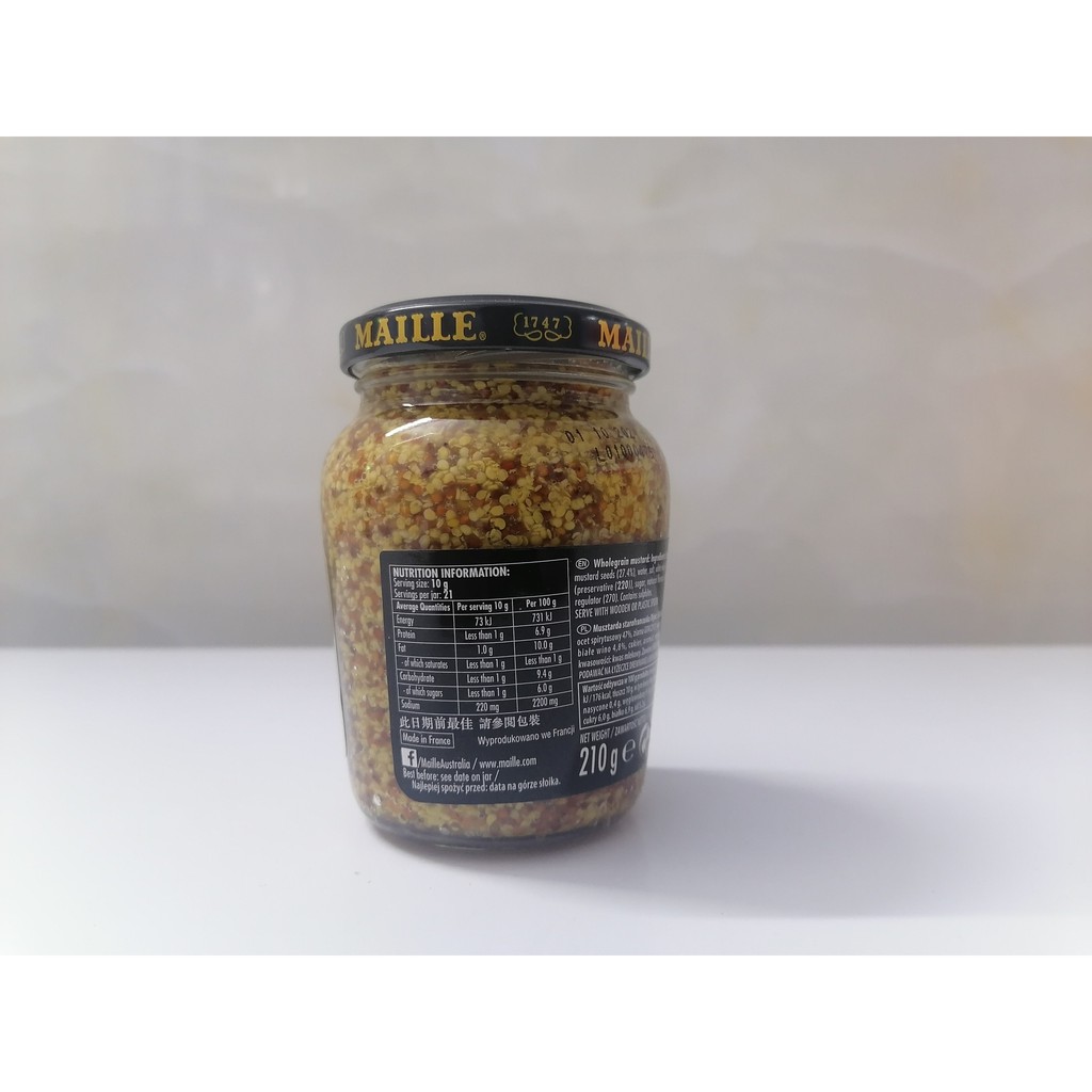 [210g – HẠT (Nhỏ)] Mù tạt [France] Dijon MAILLE Wholegrain Mustard (anm-hk)