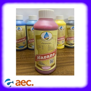 Mực dầu Pigment UV chống nước, chống bay màu thương hiệu Mazano chai 1 lít màu LM (đỏ nhạt) dùng cho máy in Epson