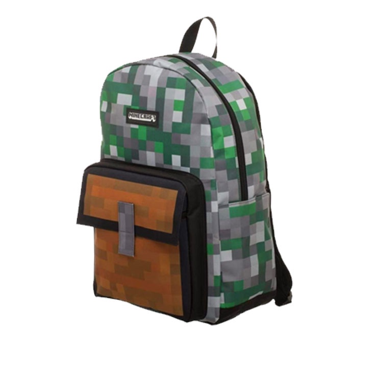 Balo Minecraft in hình nhiều nhân vật, balo chất liệu polyester, balo chính hãng Minecraft