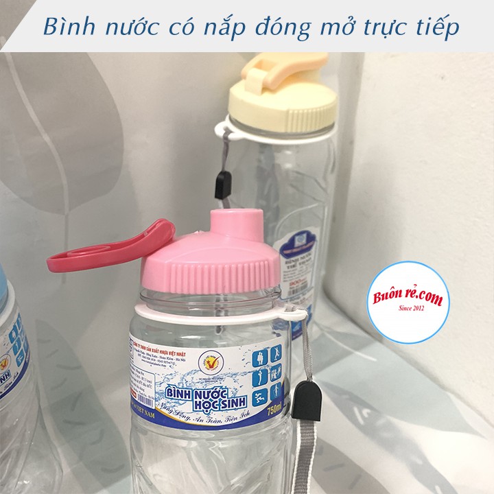 Bình nước dành cho học sinh nhựa Việt Nhật 550ml, 750ml, 900ml – Bình nước thể thao có dây treo tiện lợi – Buôn rẻ 01281