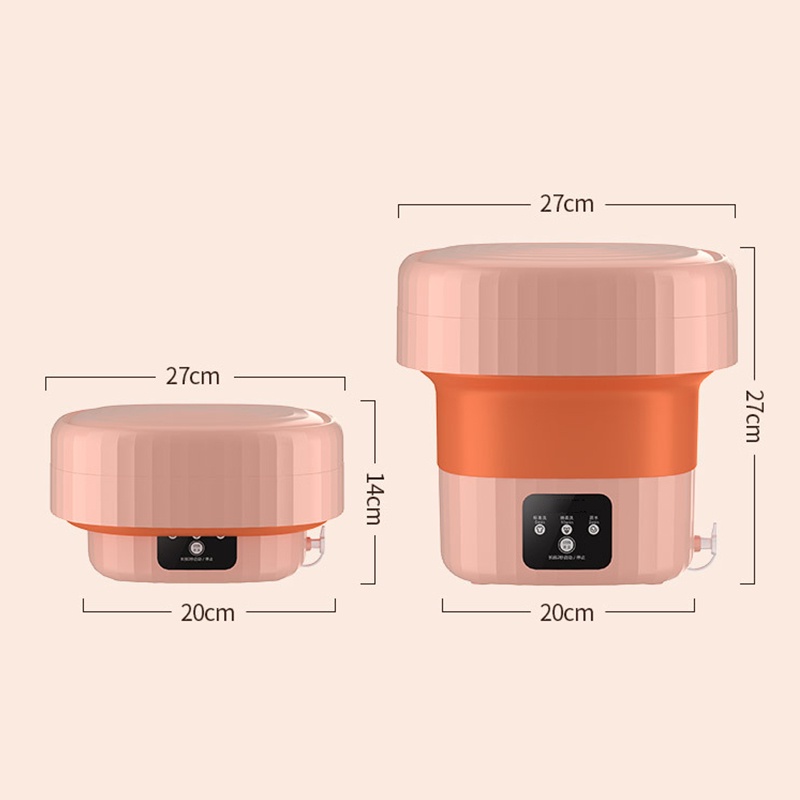 Máy Giặt Mini Cho Bé Máy Giặt Đồ Mini Gấp Gọn Di Động Vắt Khô Khử Khuẩn Bằng Ánh Sáng Xanh Đèn Rọi 6L -Tiện Dụng Khi Đi Du Lịch