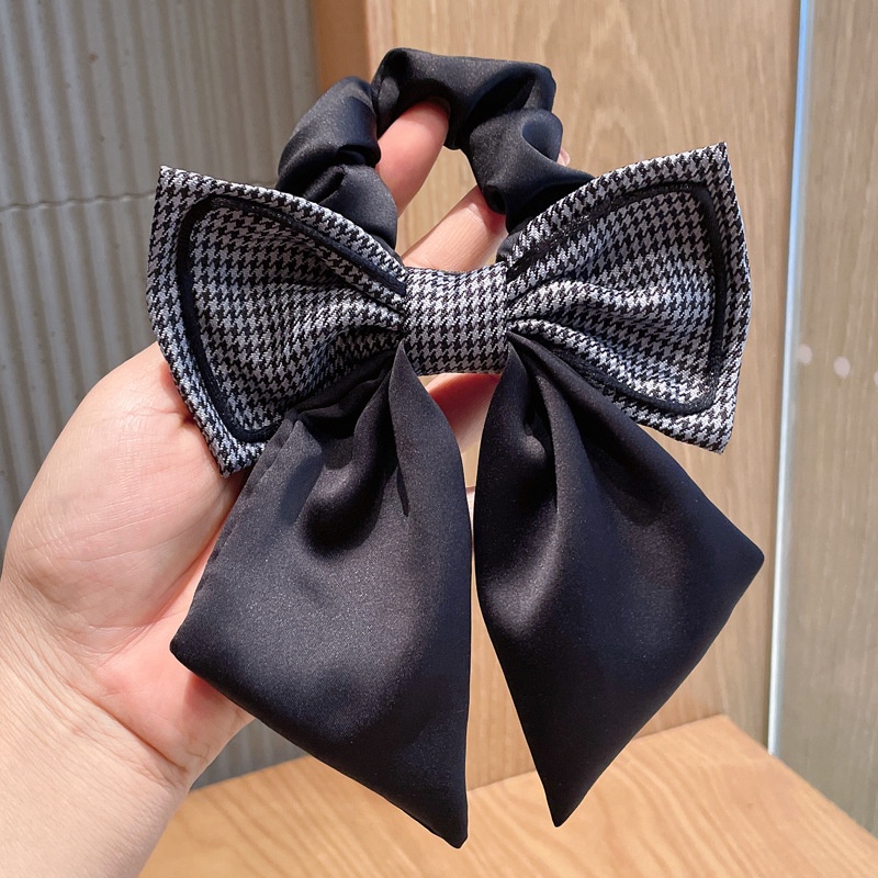 Dây buộc tóc thắt nơ in họa tiết chữ phong cách retro thời trang cho nữ