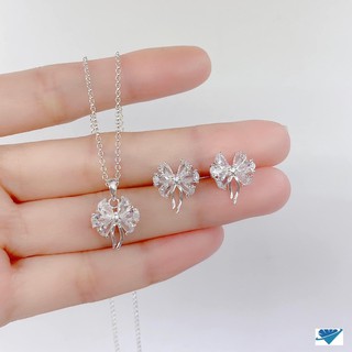 ❤️FREE SHIP❤️ Set Nơ Đá Bạc 925 - Set Nơ Đá Bạc 925 Siêu Xinh