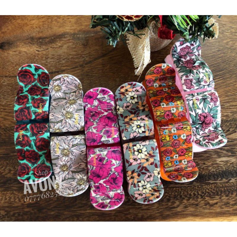 Kẹp tóc càng cua 3 - 5 răng in hoa phiên bản 5 honey