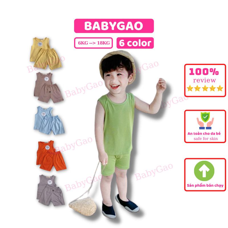 Bộ Ba Lỗ Bé Trai Bé Gái Minky Mom Quần Đùi Và Áo Ba Lỗ Cho Bé Vải Thun Lạnh Hè Cực Mát (6-18kg) BabyGao