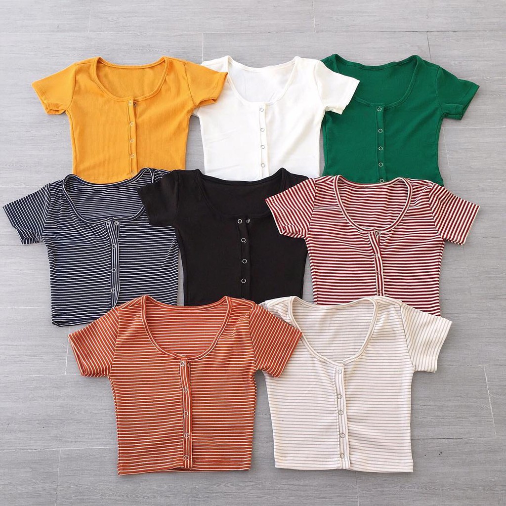 CROPTOP NÚT BẤM