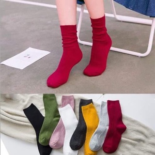 Tất cao cổ len gân Hàn Quốc