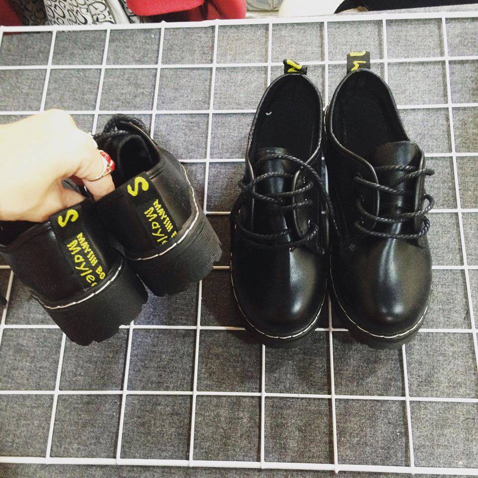 [CÓ SẴN] Giày oxford nữ da PU trơn đế răng cưa kiểu dáng ulzzang | BigBuy360 - bigbuy360.vn