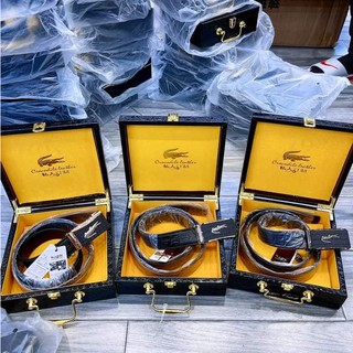 Thắt Lưng Nam Da Vân Cá Sấu Có Hộp Gỗ Đựng Cao Cấp