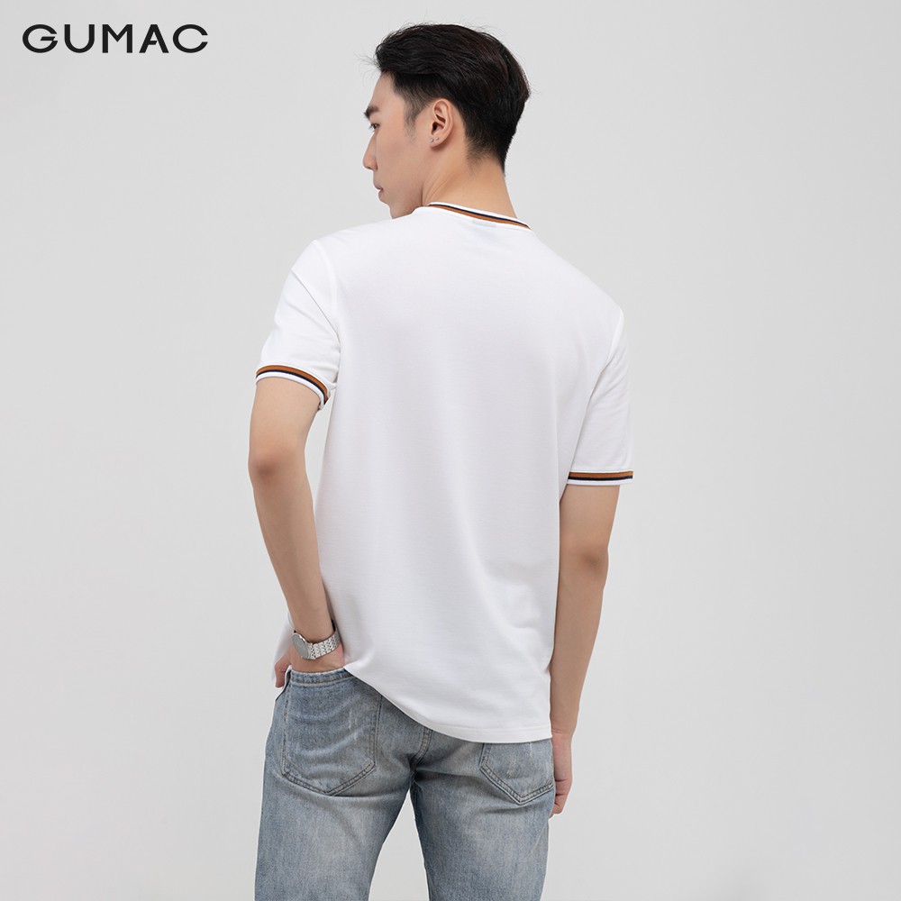 Áo thun nam phối bo kẻ GUMAC Hàn Quốc năng động, trẻ trung ATNB1184 | BigBuy360 - bigbuy360.vn