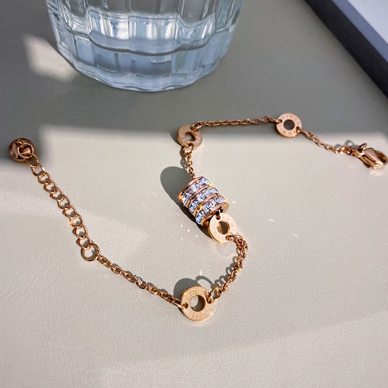 Vòng tay nữ 100% TITAN NGUYÊN CHẤT lắc tay nữ KHÔNG GỈ đính đá pha lê phong cách ins hàn quốc trang sức nữ thời trang