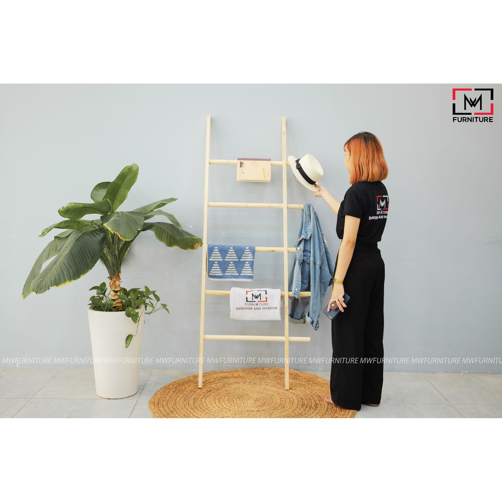 Combo 2 thang treo trang trí đa năng hàn quốc thương hiệu MW FURNITURE - Nội thất trang trí