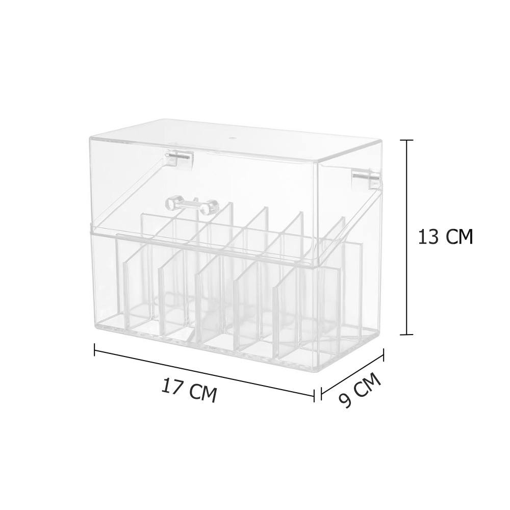 HomeBase STACKO Hộp đựng son 18 cây có nắp bằng nhựa GLOSSY W16.5xH12.3xD8.3cm màu trắng trong