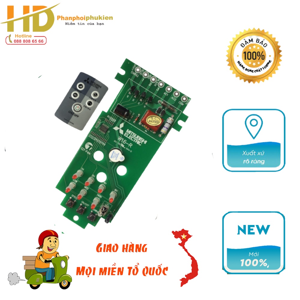 Bộ mạch và điều khiển quạt treo tường Mitsubishi W16-R (Quạt treo)
