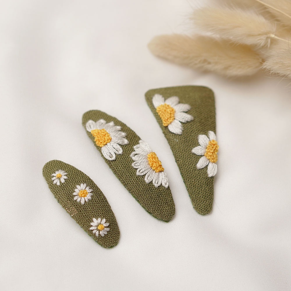 Kẹp tóc thêu tay handmade nhiều mẫu phụ kiện xinh xắn cho nữ