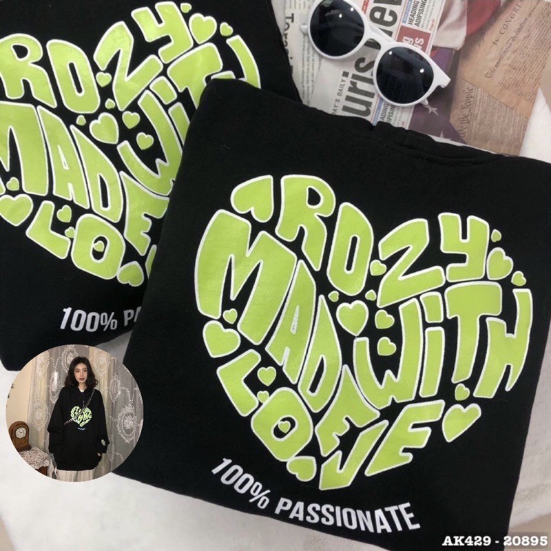 Áo Khoác Hoodie Nỉ Bông Form Rộng Unisex Couple Nam Nữ Sweater TIM XANH LÁ - AK3429 | BigBuy360 - bigbuy360.vn