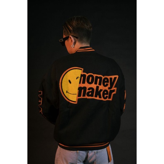 Áo khoác Varsity O.B Đen CHẤT LIỆU DẠ TOÀN ÁO PHONG CÁCH UNISEX