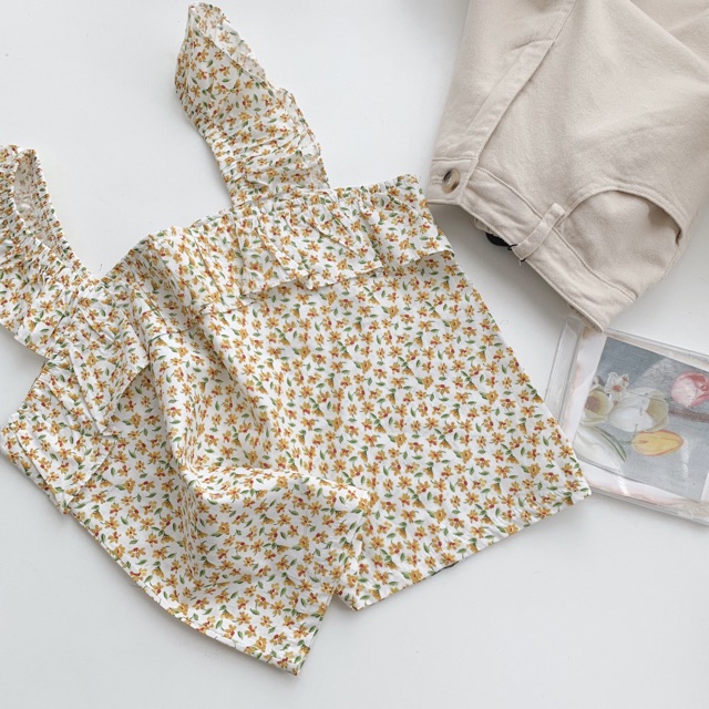 [Mã WASKT304 giảm 15% tối đa 30K đơn 99K] Áo dây bèo vai- baby flora top | BigBuy360 - bigbuy360.vn