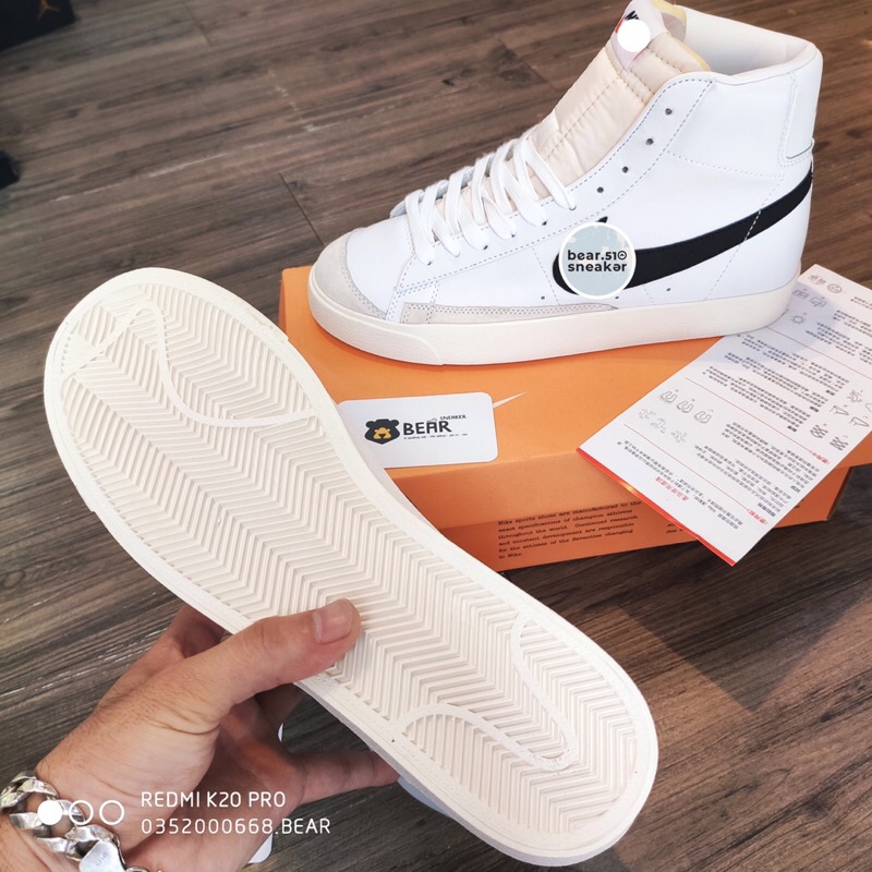 [Bear.sneaker] Giày thể thao Hot Đen trắng Black And White cao cổ bản SC - Da xịn