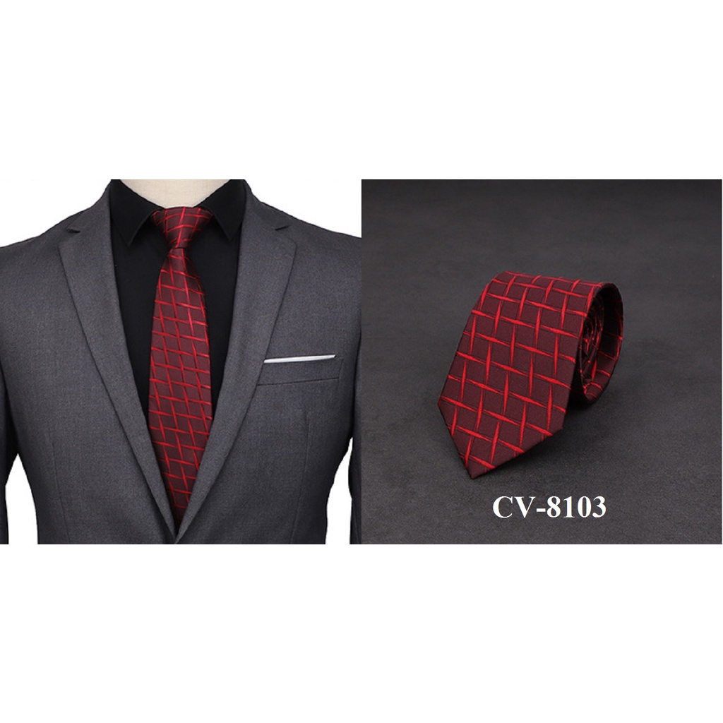 Cravat Nam bản lớn 8cm phù hợp phong cách công sở, thanh lịch, cà vạt nam thời trang - CV-8103