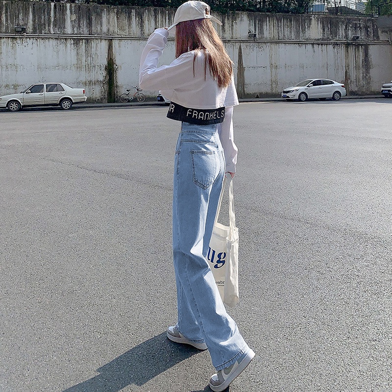 Quần Jeans Dài Ống Rộng Thời Trang Dành Cho Nữ