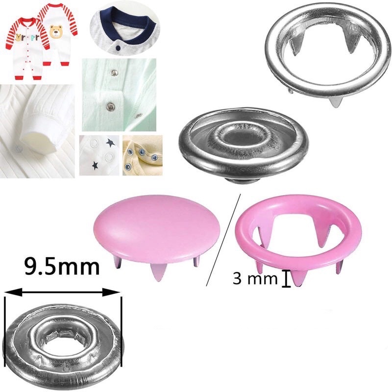 Kìm Bấm Cúc Vành Áo Kim Loại Đa Năng Bộ Kìm Bấm Khuy Kèm Cúc Bấm 9.5mm Thép Không Gỉ, Khoen Ore Quần Áo Tiện Lợi