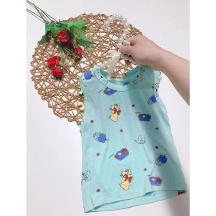 Bộ sát nách thun lạnh Peekaboo hoạ tiết ô tô cho bé