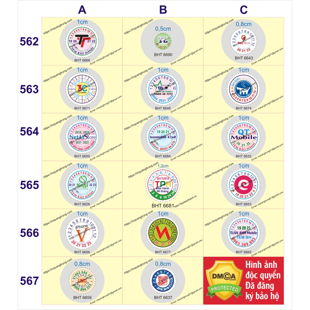 【In Tem Bảo Hành】 giá rẻ tại hà nội 50đ/cái