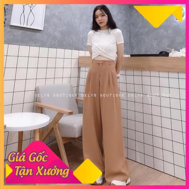 QUẦN XUÔNG ỐNG RỘNG DÁNG DÀI PHONG CÁCH HÀN QUỐC CÁ TÍNH TRẺ TRUNG THỜI TRANG BANAMO FASHION QUẦN SỚ DÀI 100cm 935