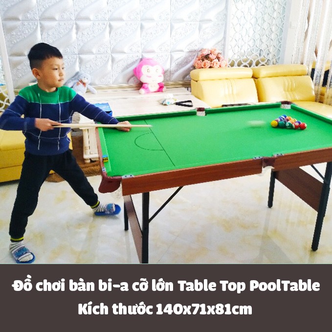 (Siêu rẻ)⚡Bàn Bi-A bằng gỗ Table Top Pool Table TTP-140 kích thước Lớn ⚡140x74x81⚡(CM)