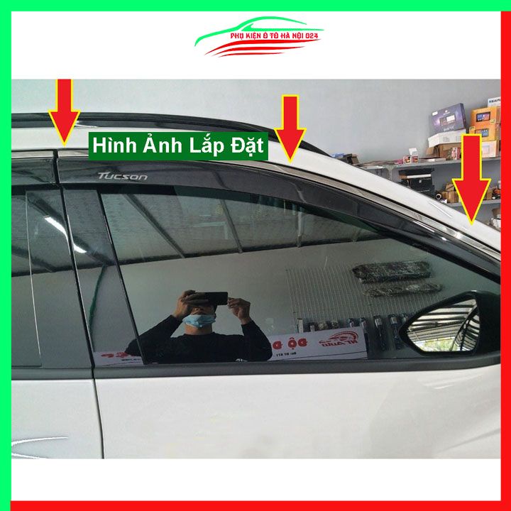 Vè che mưa cho xe ô tô Tucson 2022-2023 chỉ inox cao cấp