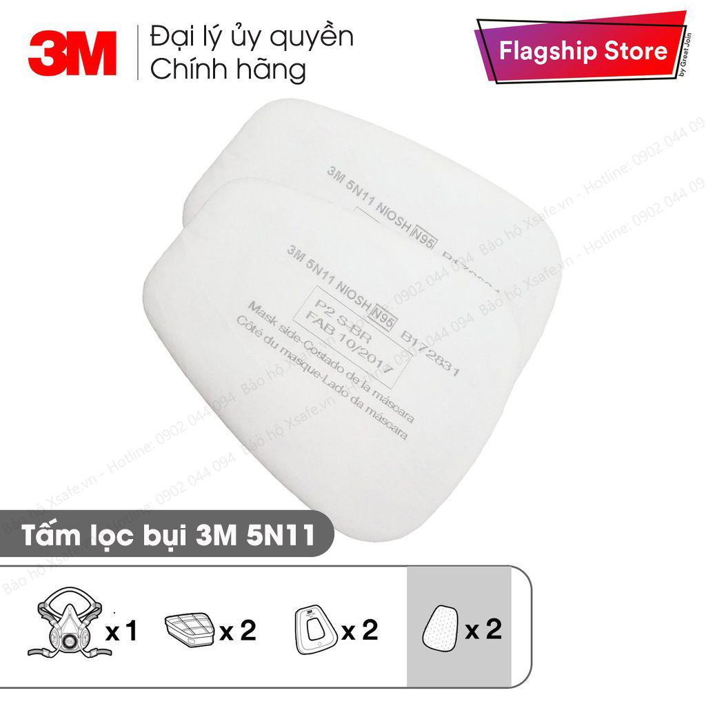 Mặt nạ phòng độc 3M 6200-6001-5N11-501 chống bụi, chống độc, dùng phun sơn, phun thuốc - Chính hãng 3M - xsafe