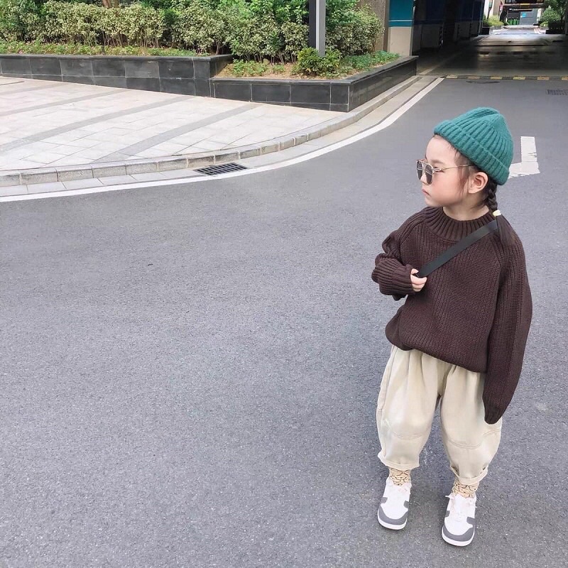 [Ảnh thật] áo len hàn quốc  2002 dành cho bé gái và bé trai size 80 đến 120 mùa thu đông