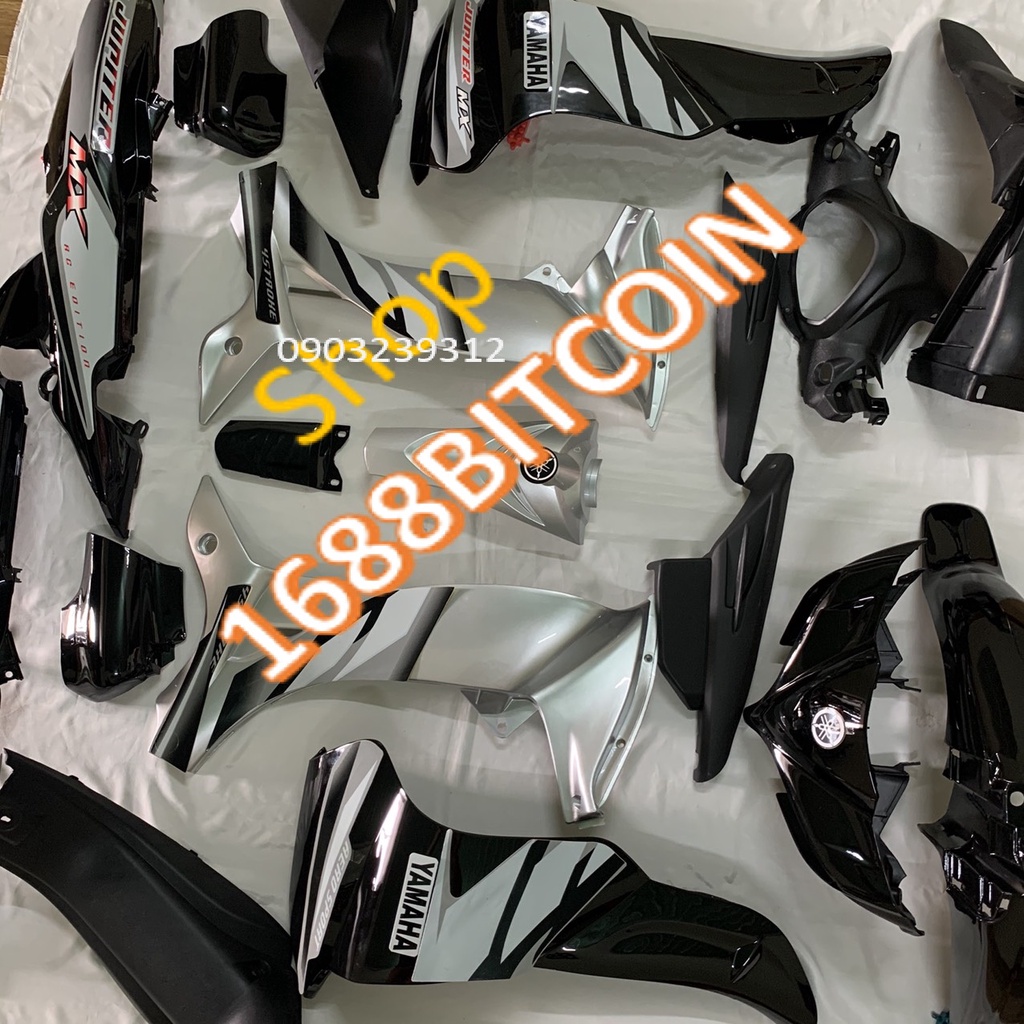 Bộ dàn áo xe JUPITER MX màu ĐEN BẠC --vỏ nhựa xe JUPITER GRAVITA -nhựa nguyên sinh cao cấp loại 1 ĐẸP KHÍT