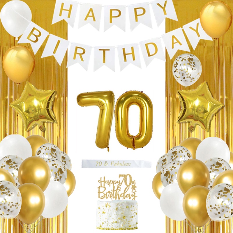 Que Cắm Trang Trí Bánh Sinh Nhật 70th 70 Tuổi JOYMEMO Màu Vàng Kim