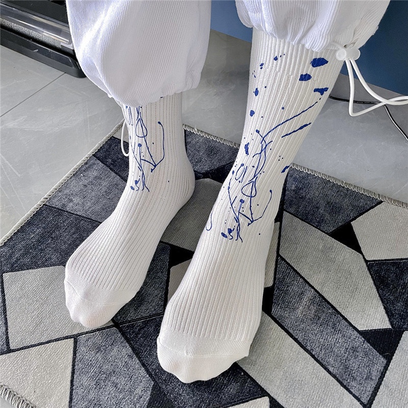 Vớ Thể Thao In Họa Tiết Vết Mực Thời Trang Cho Cặp Đôi