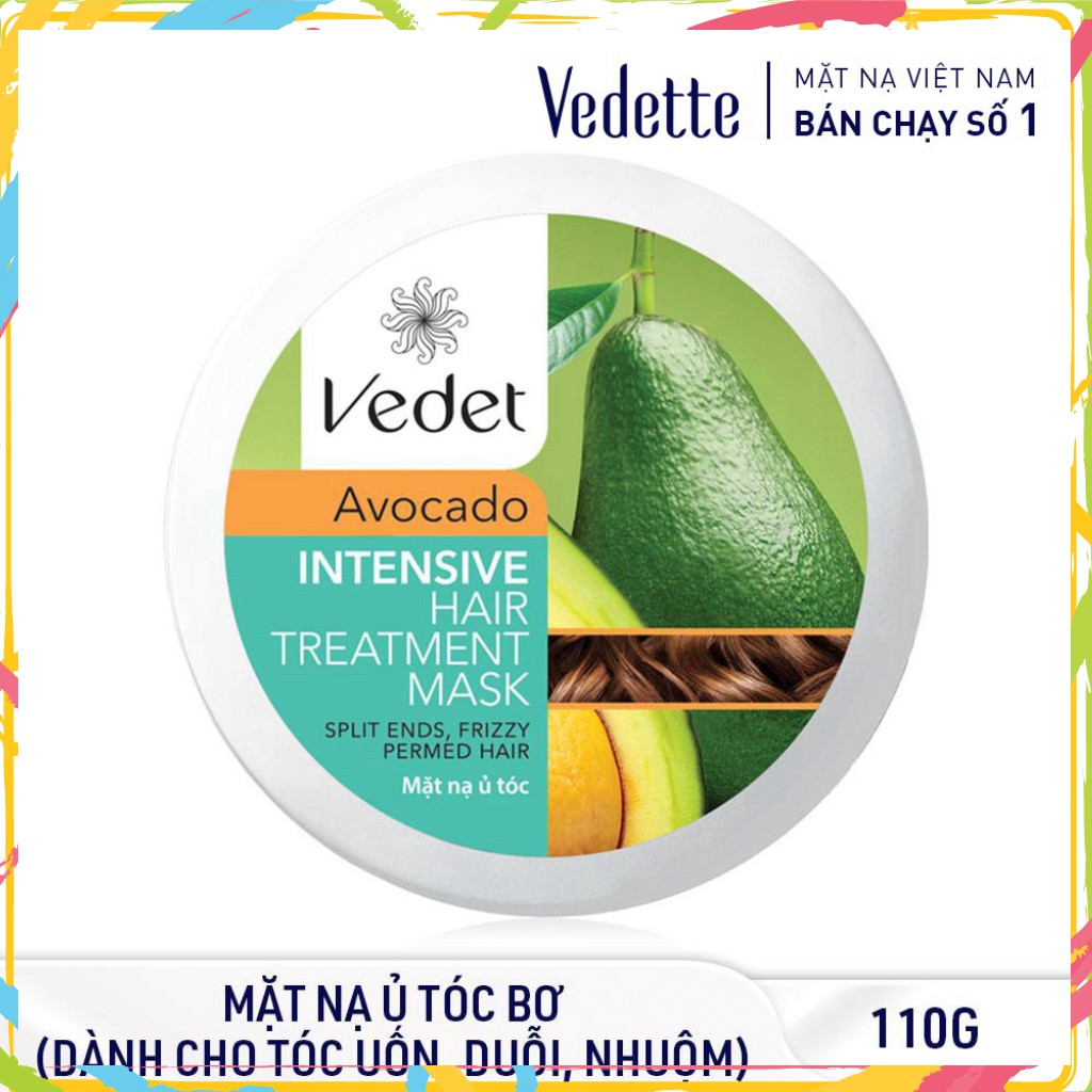 Mặt Nạ Ủ Tóc Bơ 110g VEDETTE - PHỤC HỒI DÀNH CHO TÓC CHẺ NGỌN DO UỐN & DUỖI - TPMA257