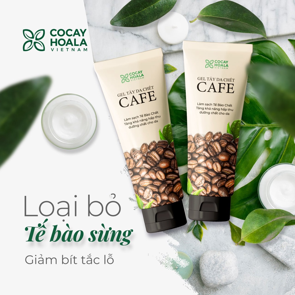 Kem tẩy da chết cà phê Cỏ Cây Hoa Lá - tẩy sạch tế bào chết dạng gel 100g