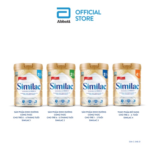 Sữa bột Similac 1-2-3-4 lon 900g
