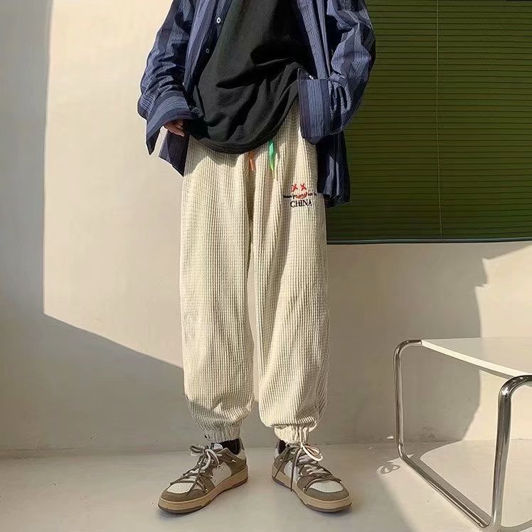 Quần ống rộng phong cách Hong Kong thời trang thu đông mới cho nam