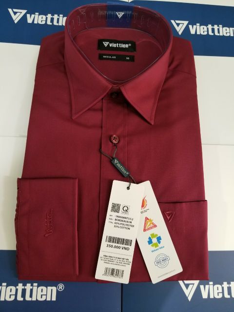 Aó sơ mi nam dài tay Việt Tiến màu đỏ đô, chính hãng , cao cấp – form suông  REGULAR- tà bầu . SHOP HỨA | BigBuy360 - bigbuy360.vn