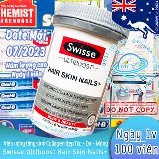 ️🍀 CÓ BILL ÚC🍀 Swisse Ultiboost Hair Skin Nails+ - 100 viên