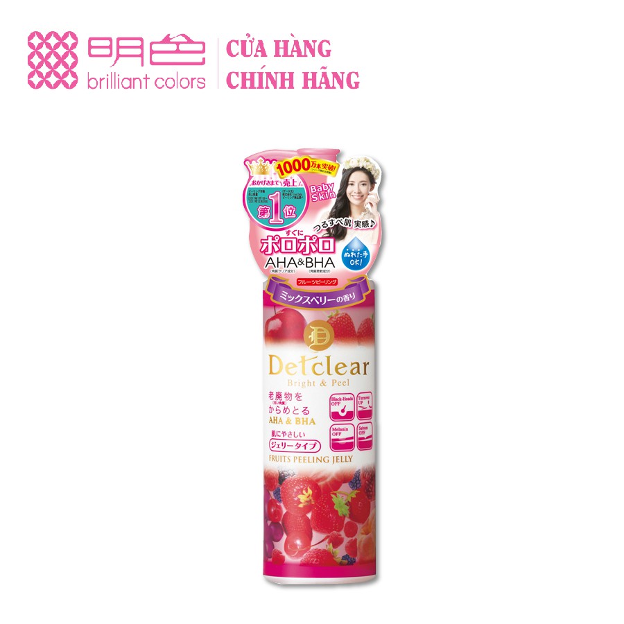 Gel tẩy tế bào chết Detclear bright&peel Meishoku (Hương dâu) 180ML