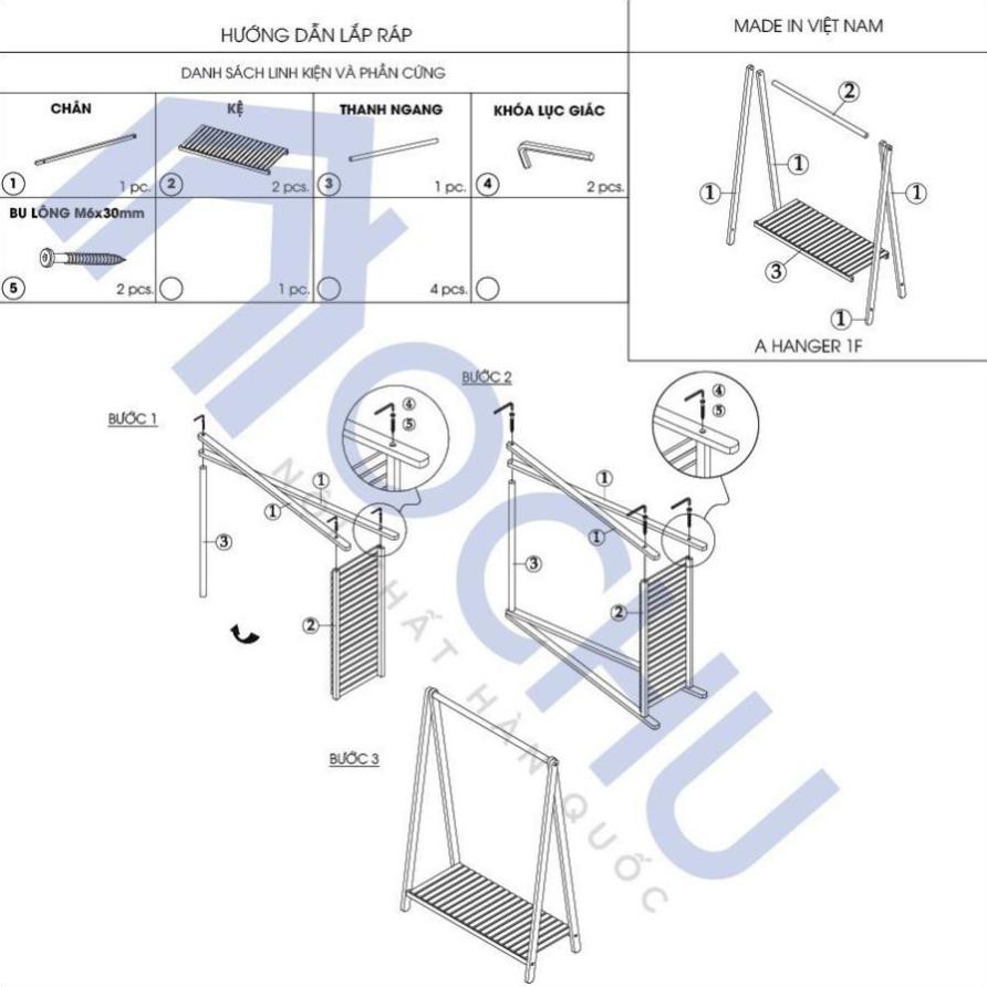 Giàn treo quần áo bằng gỗ kiểu dáng chữ A mẫu mới nhất hiện nay -TP