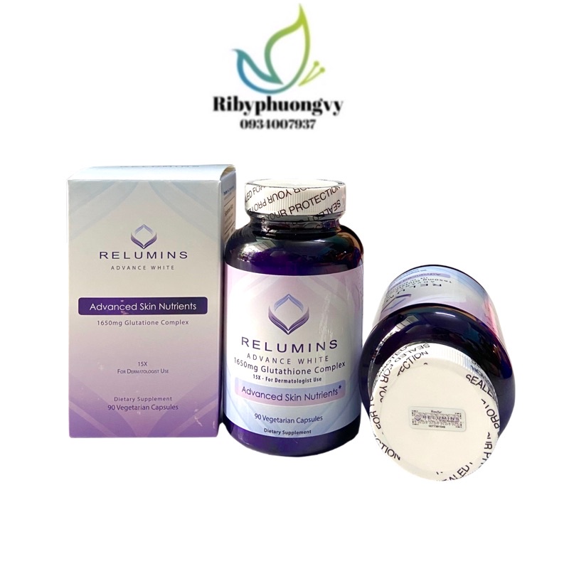 Viên Uống Trắng Da Relumins Advance White 1650mg 90 Viên của Mỹ - giảm mụn nám, da tráng Hồng