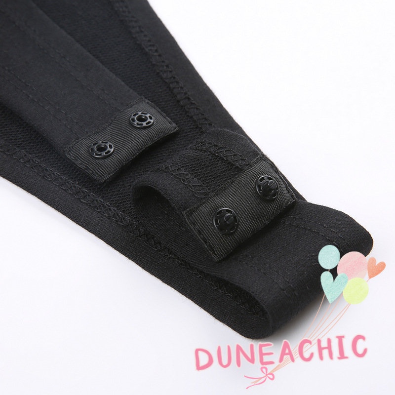 DUNEA Áo Liền Quần Dài Tay Cổ Tròn In Chữ Phong Cách Đường Phố Cá Tính Dành Cho Nữ